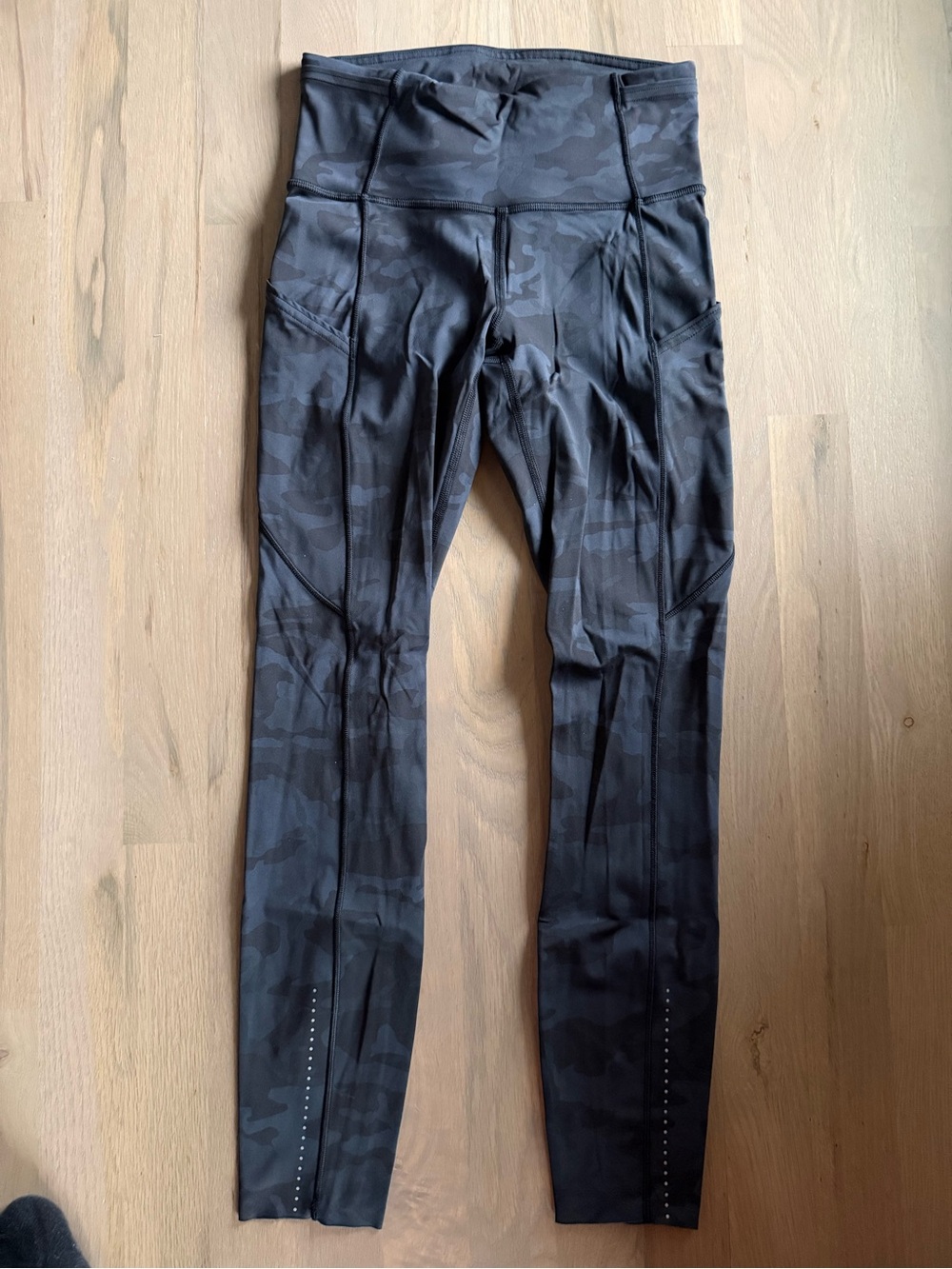 Lululemon fast and free High-Waist black Camo Leggings - 25 inch
